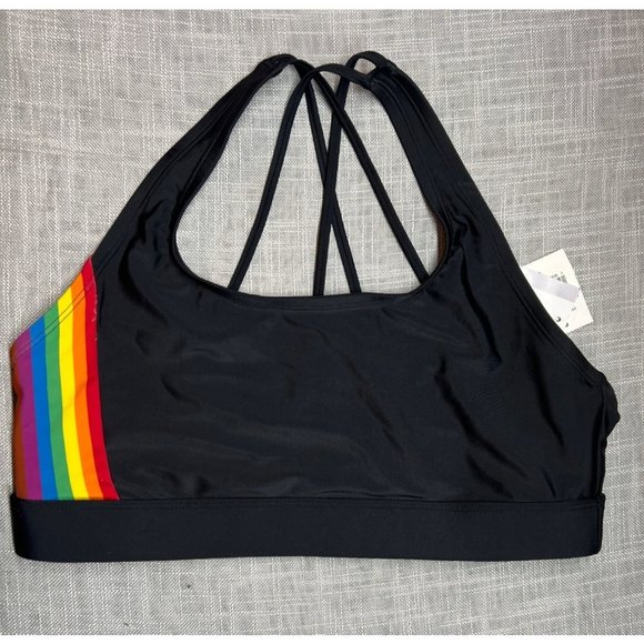 Humankind | Swim | Target X Humankind Pride Swimsuit Top Sports Bra Womens  Size L Black Rainbow | Poshmark